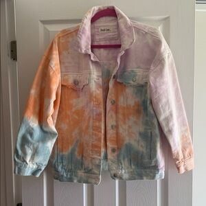Peach Love California Pastel Tie-Dye Jean Jacket